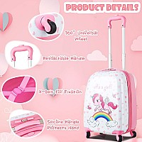 Honey Joy Kids Luggage 12 Toddler Backpack 16 Travel Suitcase With Wheels Lightweight Toddler Girls Suitcase Durable Abs