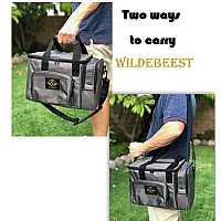 Wildebeest Large Lunch Box Insulated Leakproof Cooler Bag Reusable Lunch Bag For Adult Grey