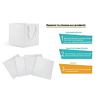 Huaprint White Paper Bags With Handlesgift Bags Bulk 24 Pack10X10X10Inch Square Size Largepaper Shopping Bags Kraft Party