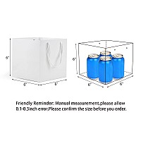 Huaprint White Paper Bags With Handlesgift Bags Bulk 24 Pack6X6X6Inch Square Sizepaper Shopping Bags Kraft Party Favor Bi