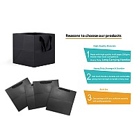 Huaprint Black Gift Bags With Handlesblack Paper Bags24 Pack 6X6X6Inch Square Size Black Shopping Bagsparty Bagsfavor Bagsg