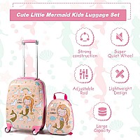 Honey Joy Kids Luggage 12 Toddler Backpack 18 Travel Suitcase With Wheels Lightweight Toddler Girls Suitcase Durable Abs