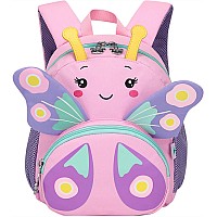 Camtop Cute Kids Toddler Backpack Girls Small 3D Cartoon School Bookbags Age 13 Daycare Nursary Travel Bags Butterflypink