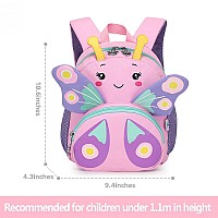 Camtop Cute Kids Toddler Backpack Girls Small 3D Cartoon School Bookbags Age 13 Daycare Nursary Travel Bags Butterflypink