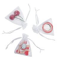 Tendwarm 100Pcs 3X4 Inch Sheer Organza Bags For Party Festival Wedding Favor Bags With Drawstring Gift Bags Christmas