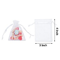 Tendwarm 100Pcs 3X4 Inch Sheer Organza Bags For Party Festival Wedding Favor Bags With Drawstring Gift Bags Christmas