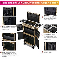 Byootique Rolling Makeup Train Case 15 X 11 X 33 Travel Stylist Case Lockable Hairdressing Trolley For Hair Salon Clipper