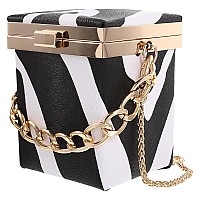 Valiclud Crossbody Box Bag Zebra Print Shoulder Chain Bag For Wedding Party Tote Purse Novelty Purse