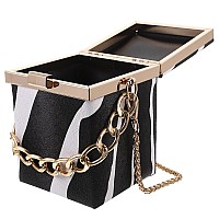 Valiclud Crossbody Box Bag Zebra Print Shoulder Chain Bag For Wedding Party Tote Purse Novelty Purse