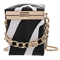 Valiclud Crossbody Box Bag Zebra Print Shoulder Chain Bag For Wedding Party Tote Purse Novelty Purse