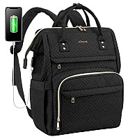 Lovevook Laptop Backpack Womens Computer Bag Nurse Teacher Backpack Purse Laptop Large Capacity 17 Inch Plait Black