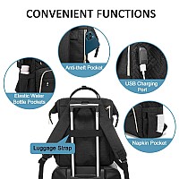 Lovevook Laptop Backpack Womens Computer Bag Nurse Teacher Backpack Purse Laptop Large Capacity 17 Inch Plait Black