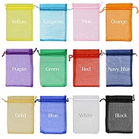 Jexila 120Pcs Sheer Organza Bags 5X7 Inches Mesh Drawstring Gift Bags Small For Jewelry Wedding Party Baby Shower Favor Bags Ra