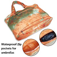 Zooeass Women Colorful Large Tote Shoulder Handbag Waterproof Tote Bag Multifunction Nylon Travel Shouldertie Dye Tangerinegr