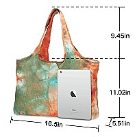 Zooeass Women Colorful Large Tote Shoulder Handbag Waterproof Tote Bag Multifunction Nylon Travel Shouldertie Dye Tangerinegr