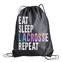 Lacrosse Drawstring Bag Eat Sleep Lacrosse Repeat Backpack Lacrosse Player Gift Sport Pack Cinch Sack Girls Lacrosse Accesso