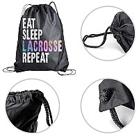 Lacrosse Drawstring Bag Eat Sleep Lacrosse Repeat Backpack Lacrosse Player Gift Sport Pack Cinch Sack Girls Lacrosse Accesso