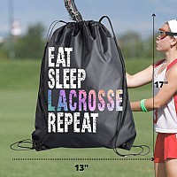 Lacrosse Drawstring Bag Eat Sleep Lacrosse Repeat Backpack Lacrosse Player Gift Sport Pack Cinch Sack Girls Lacrosse Accesso