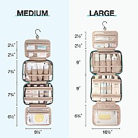 BAGSMART Toiletry Bag Hanging Travel Makeup Organizer with TSA Approved Transparent Cosmetic Bag Makeup Bag for Full Sized Toiletries, Medium-Blue