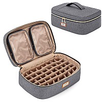 Curmio Essential Oil Storage Case For 40 Bottles 5Ml30Ml Essential Oils Organizer Case With 2 Detachable Visible Pouches And