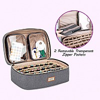 Curmio Essential Oil Storage Case For 40 Bottles 5Ml30Ml Essential Oils Organizer Case With 2 Detachable Visible Pouches And