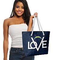 Littlearth Womens Nfl Los Angeles Chargers Love Tote Team Color 19 L X 6 W X 14 H