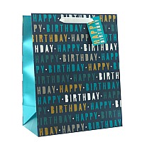 Uk Greetings Large Gift Bag For Himfriend Blue Happy Birthday Design Navy 1 Count Pack Of 1