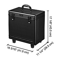 Byootique Hairstylist Rolling Makeup Train Case 15X9X16 Large Storage Lockable Cosmetic Trolley With Hair Dryer Holder Pvc Barb