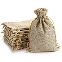 20Pcs 7X9 Inch Burlap Gift Bags With Drawstring Recyclable Linen Sacks Bag For Wedding Favors Party Diy Craft