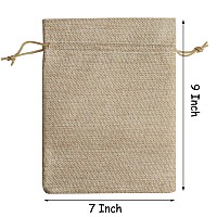 20Pcs 7X9 Inch Burlap Gift Bags With Drawstring Recyclable Linen Sacks Bag For Wedding Favors Party Diy Craft