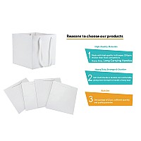 Huaprint White Paper Bags With Handlesgift Bags Bulk 12 Pack6X6X6Inch Square Sizepaper Shopping Bags Kraft Party Favor Bi