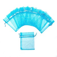 Tendwarm 100Pcs 3X4 Inch Sheer Organza Bags For Party Festival Wedding Favor Bags With Drawstring Gift Bags Christmas