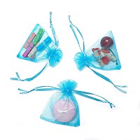 Tendwarm 100Pcs 3X4 Inch Sheer Organza Bags For Party Festival Wedding Favor Bags With Drawstring Gift Bags Christmas