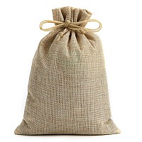 Tendwarm 50Pcs 6X8 Inch Burlap Gift Bags With Drawstring Recyclable Linen Sacks Bag For Wedding Favors Party Diy Craft