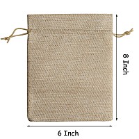 Tendwarm 50Pcs 6X8 Inch Burlap Gift Bags With Drawstring Recyclable Linen Sacks Bag For Wedding Favors Party Diy Craft