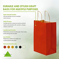 Red Gift Bags 8X4X10 Inch 50 Pack Small Kraft Paper Shopping Bags With Handles Craft Totes In Bulk For Boutiques Small Busin