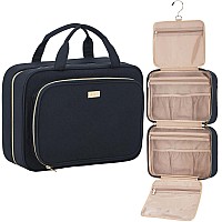 Nishel Hanging Travel Toiletry Bag Visible Makeup Organizer Makeup Case For Travel Accessories Bathroom Shower Black