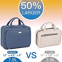 Nishel Hanging Travel Toiletry Bag Visible Makeup Organizer Makeup Case For Travel Accessories Bathroom Shower Aegeanblue