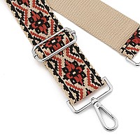 Silvery Buckles Wide Shoulder Strap Adjustable Replacement Belt Guitar Style Crossbody Bag Handbag Strap Multicolor Canvas Strap