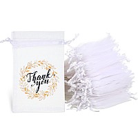 100 Pieces Thank You Bags Sheer For Small Jewelry Present With Drawstring 4 X 6 Mesh Wedding Party Favor Bags For Sachet Candy