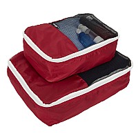 Wrangler 4 Piece Luggage And Packing Cubes Setexpandable Red