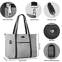 Laptop Tote Bag Large Women Work Bag 173 Inch Laptop Bag With Usb Charging Port Computer Bags Purse Lightweight Waterproof Tea