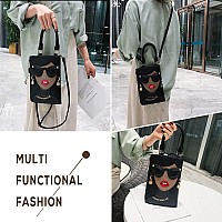 Emprier Women Novelty Lady Face Purse Satchel Bags Funky Personalized Tote Handbags Crossbody Shoulder Bags