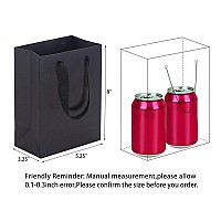 Huaprint Black Paper Bagsgift Bagsshopping Bags With Ribbon Handles30 Packs 525X325X8 Inchretail Bagsparty Favor Bagsmer