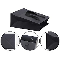 Huaprint Black Paper Bagsgift Bagsshopping Bags With Ribbon Handles30 Packs 525X325X8 Inchretail Bagsparty Favor Bagsmer