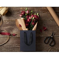 Huaprint Black Paper Bagsgift Bagsshopping Bags With Ribbon Handles30 Packs 525X325X8 Inchretail Bagsparty Favor Bagsmer