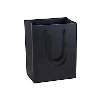 Huaprint Black Paper Bagsgift Bagsshopping Bags With Ribbon Handles30 Packs 7X4X9Inchgift Bags For Clothesretail Bagsparty