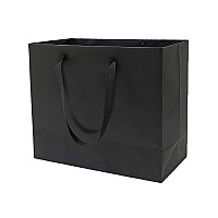 Huaprint Black Paper Bagsgift Bagsshopping Bags With Ribbon Handles30 Packs 13X5X10Inchretail Bagsparty Favor Bagsmerchand