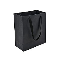 Huaprint Black Paper Bagsgift Bagsshopping Bags With Ribbon Handles30 Packs 10X45X11Inchretail Bagsparty Favor Bagsmercha