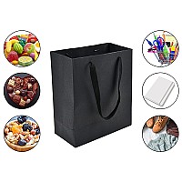 Huaprint Black Paper Bagsgift Bagsshopping Bags With Ribbon Handles30 Packs 10X45X11Inchretail Bagsparty Favor Bagsmercha